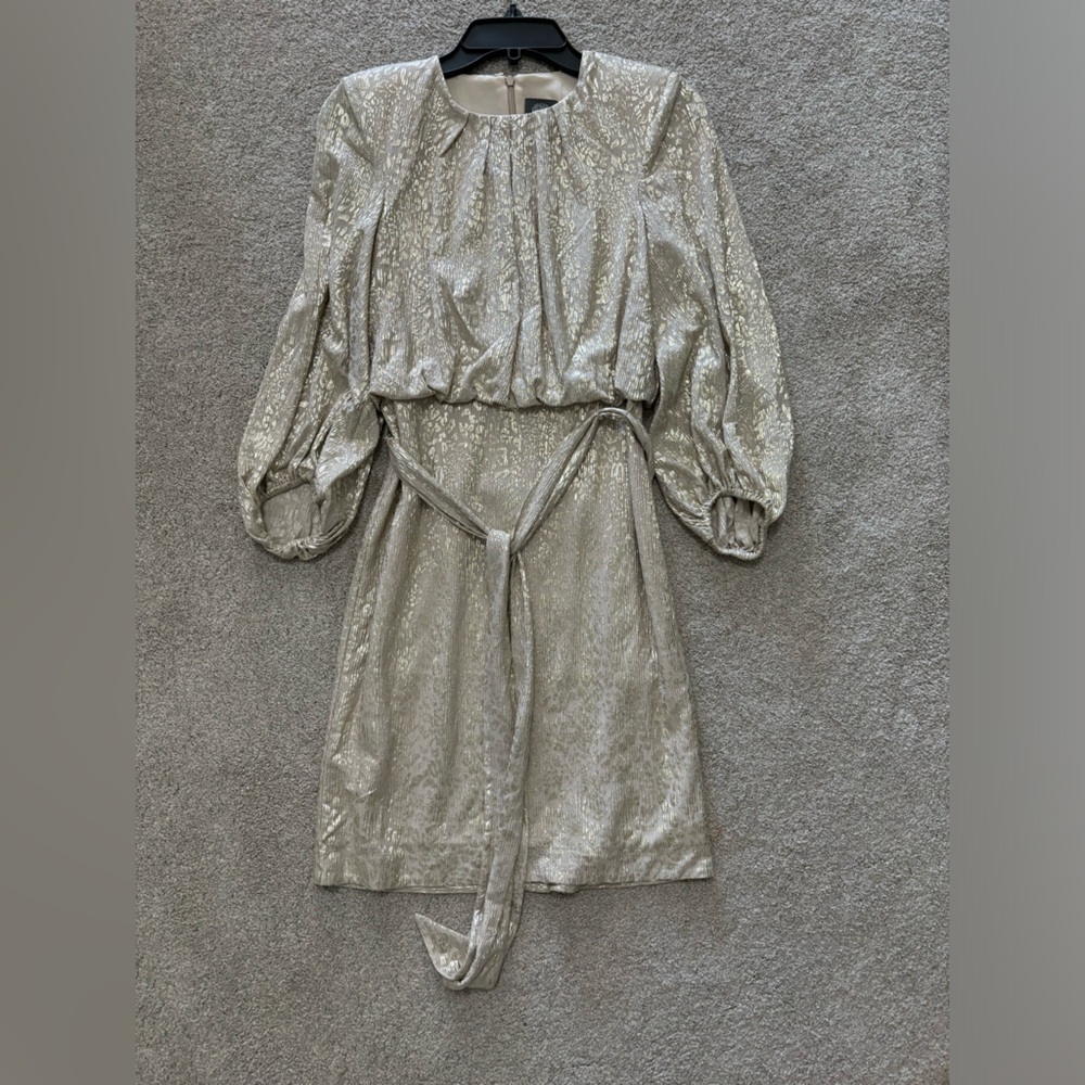 Gold, Long sleeve, Vince Camuto, Dress